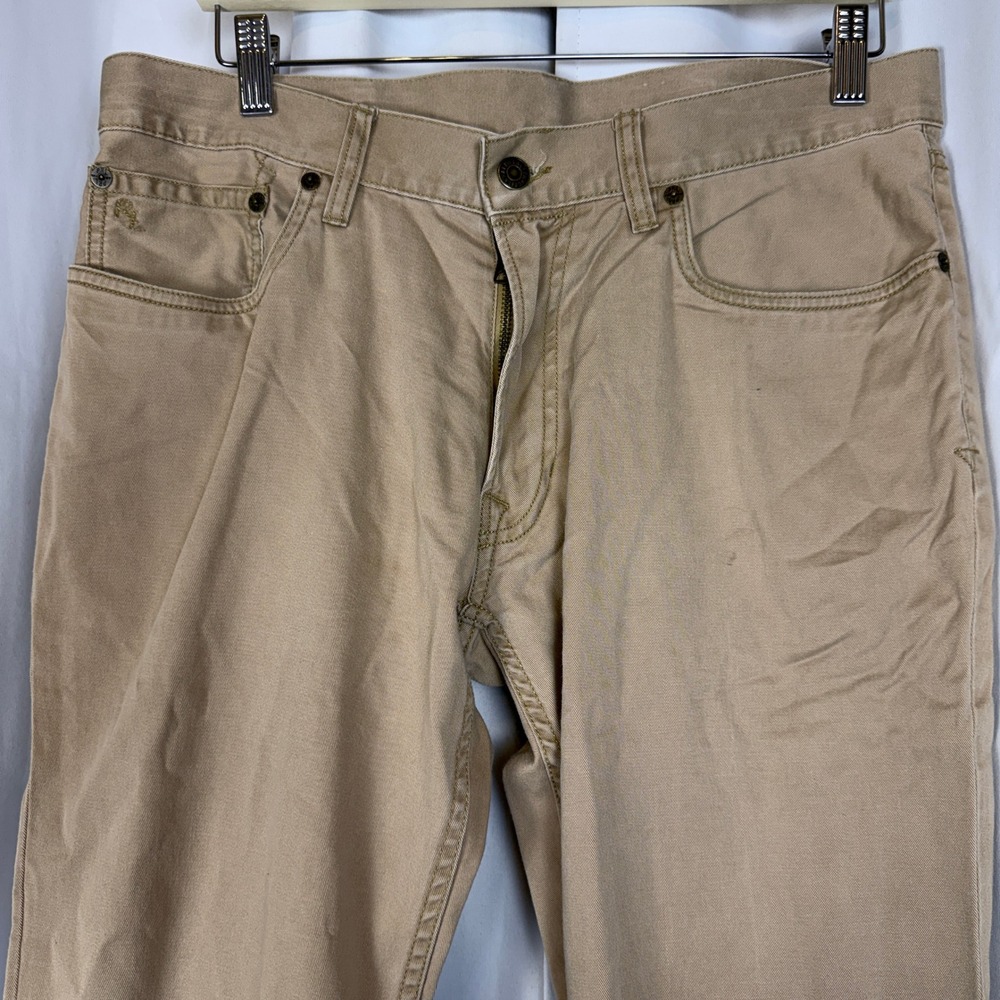 Polo Ralph Lauren Mens 33x28 Tan Khaki 5 Pocket Straight Twill Pants Dry Goods